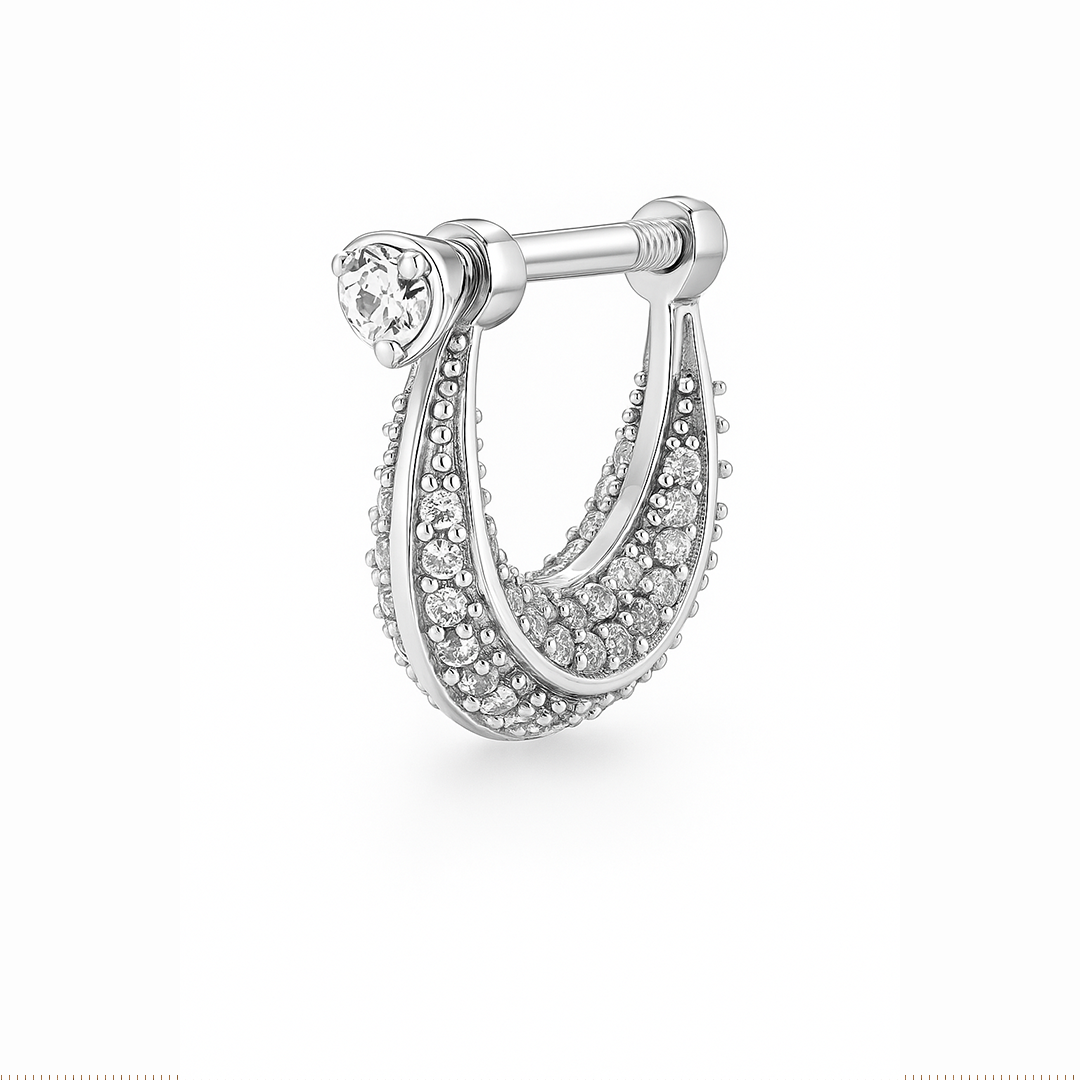 Crown Hoop stud