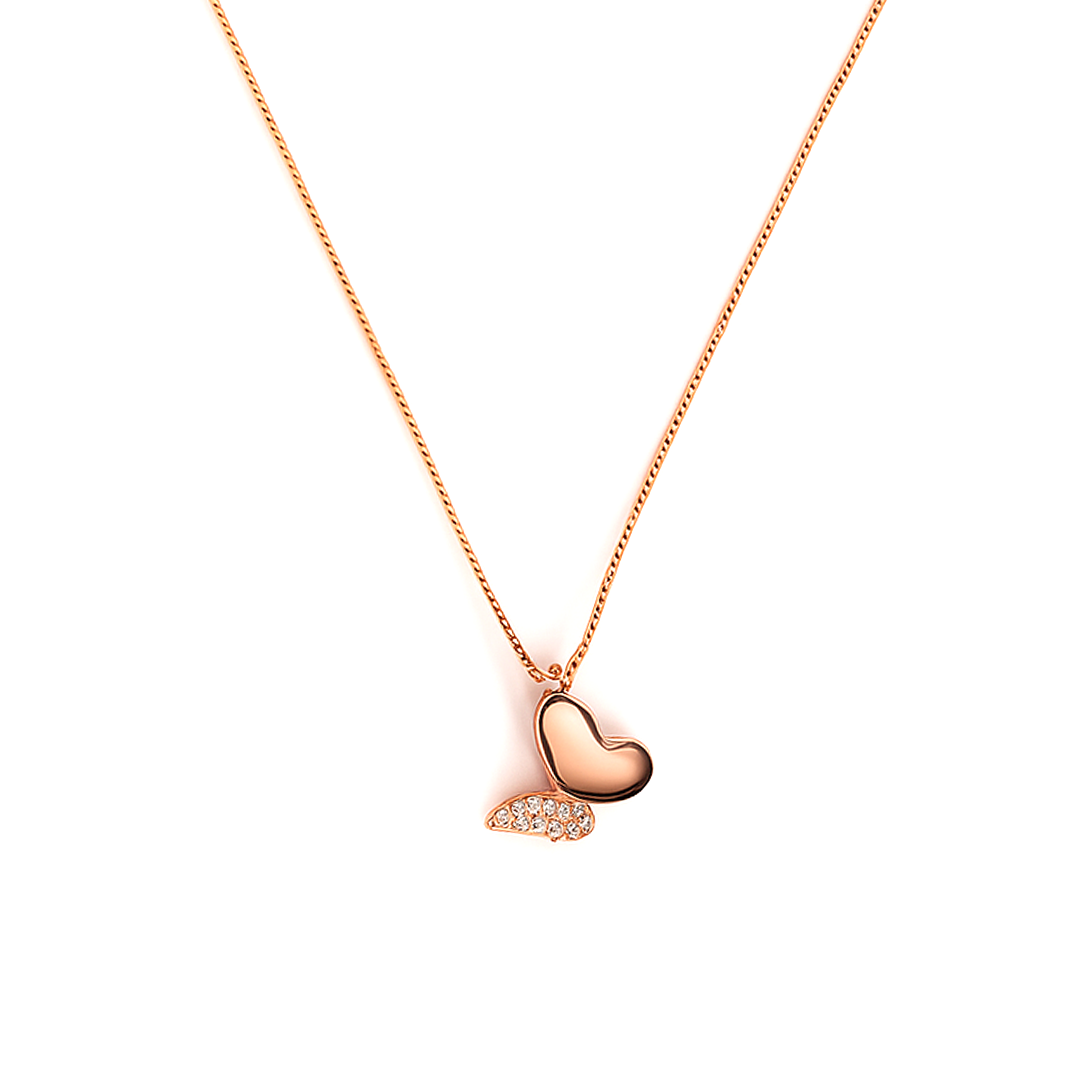 Rose Gold Half Bloom Chain Pendant