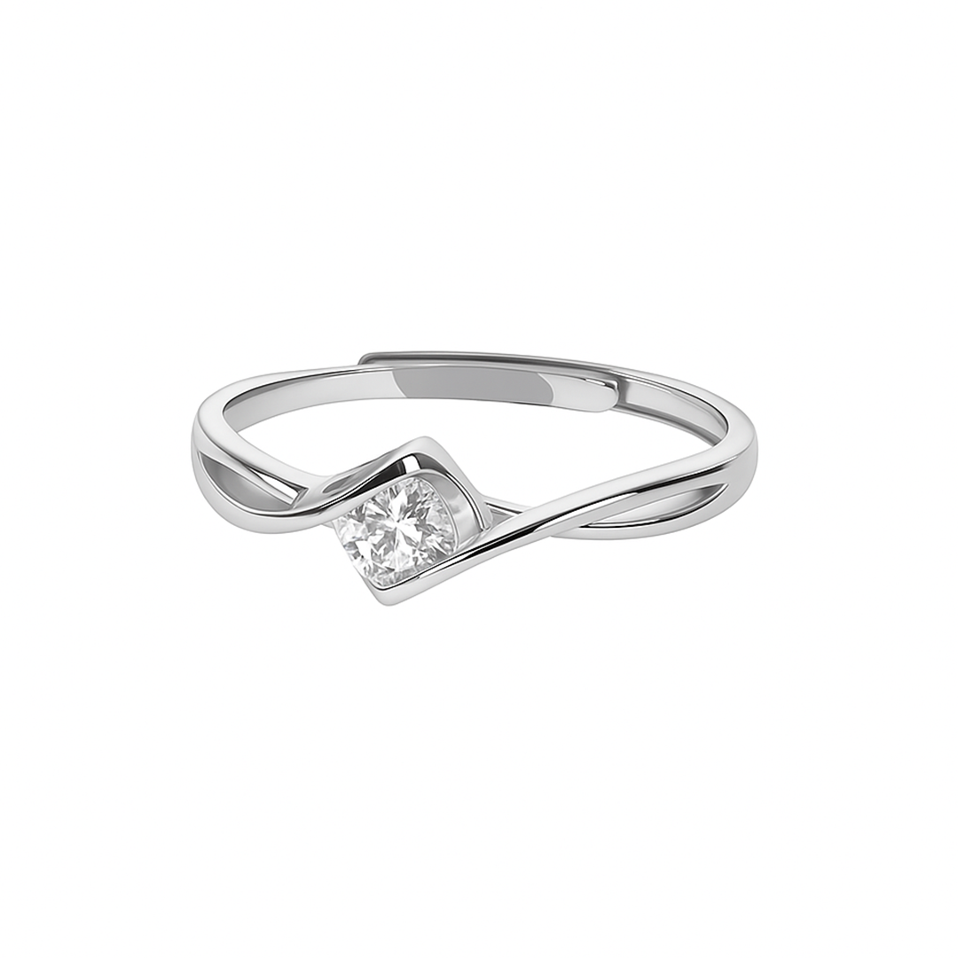 Twist Embrace Solitaire Ring