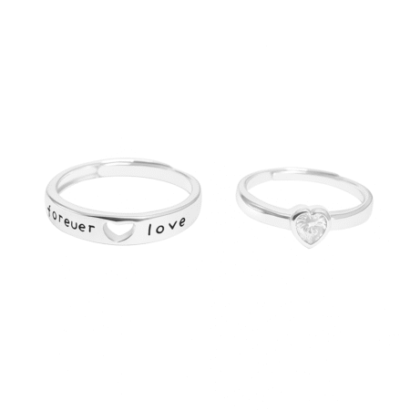 Forever Love” Heart Couple Rings