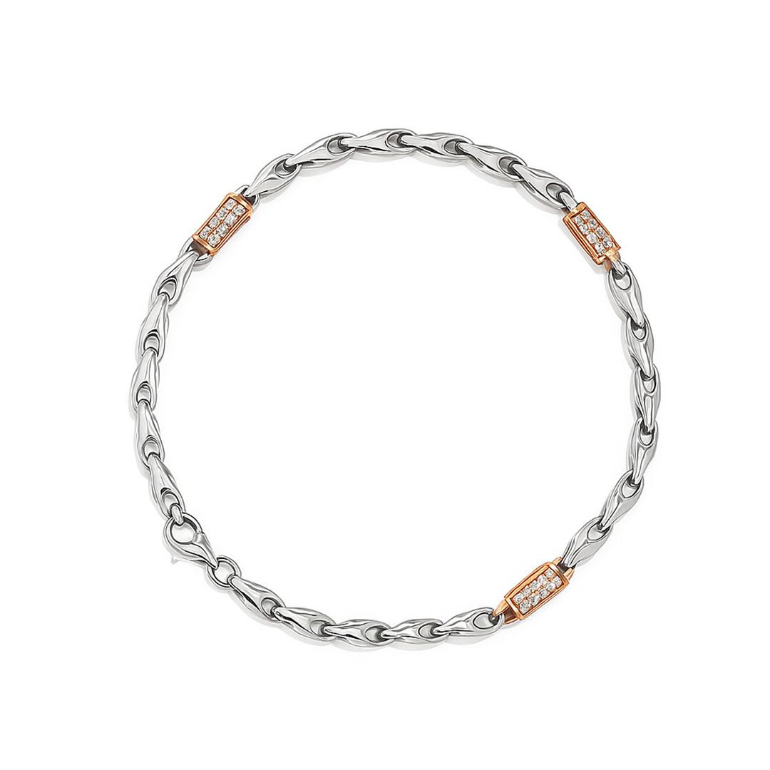 Grain Link Two-Tone Bracelet