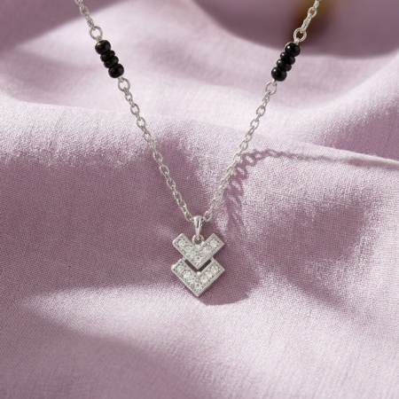 twin arrow spark mangalsutra | buy silver mangalsutra online - ANVI silver