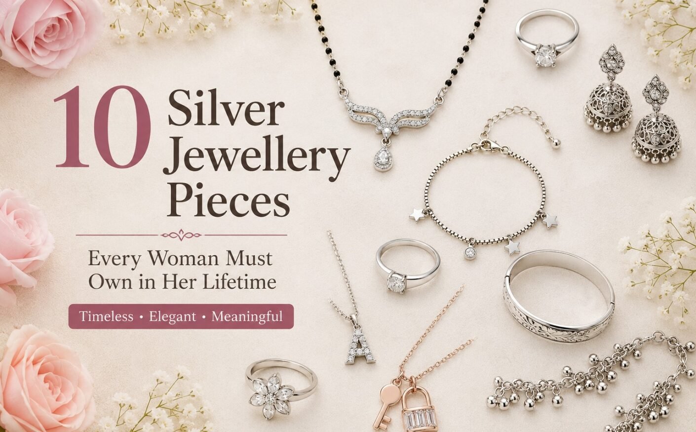 10 silver jewellery pieces every woman must own - mangalsutra ring earrings bracelet bangle pendant - Anvi Silver