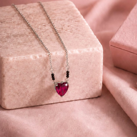 Buy Silver Mangalsutra Online - Heart Glow 925 Sterling Silver Mangalsutra