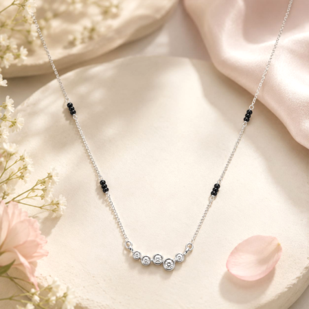 Five Glow Mangalsutra - buy silver mangalsutra online | ANVI Silver Nashik