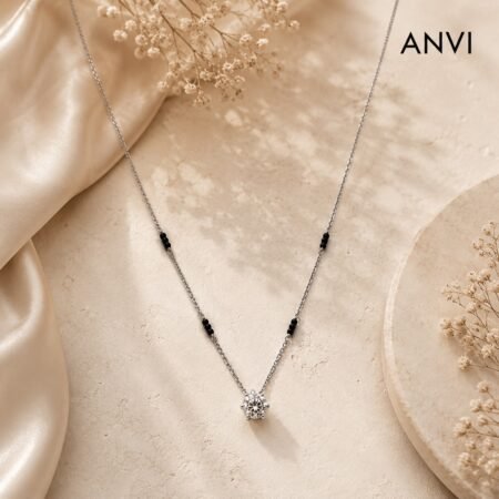 Buy Silver Mangalsutra Online - Starlight Bloom 925 Sterling Silver Mangalsutra
