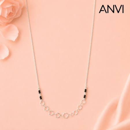 Buy Silver Mangalsutra Online - Honeycomb Grace 925 Sterling Silver Mangalsutra