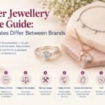 Infographic explaining why silver jewellery prices differ between brands, including purity, weight, making charges, design and GST